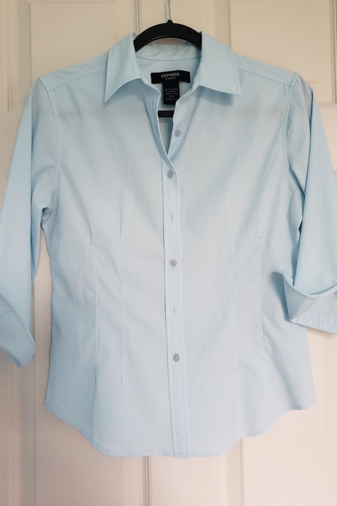 Baby blue button up